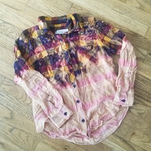 Bleach dipped flannel size small
